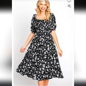 Oddy Dress Womens 3X Floral Shift Long Sleeve  Rayon Flowy Boho Beachy Nwt